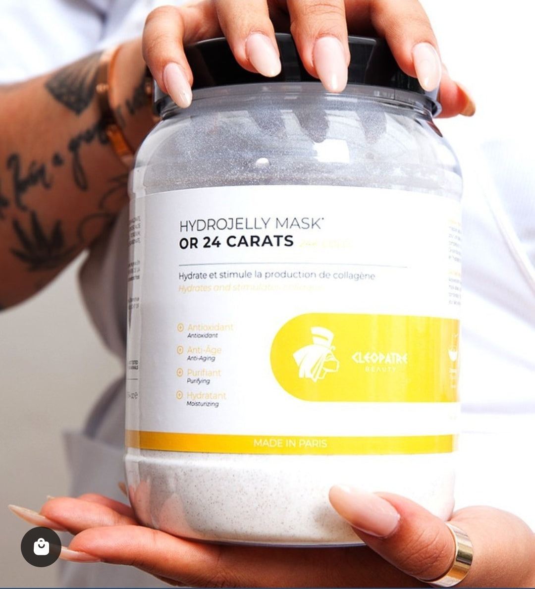 Cleopatre Beauty ® Gaivinanti alginatinė veido kaukė 24 karatų aukso grozioplanas.lt