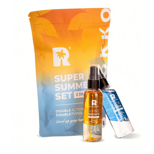 Rinkinys SHINE BROWN TWO-PHASE SUPER TANNING SPRAY ALOE VERA TWO-PHASE SUPER COOLING SPRAY
