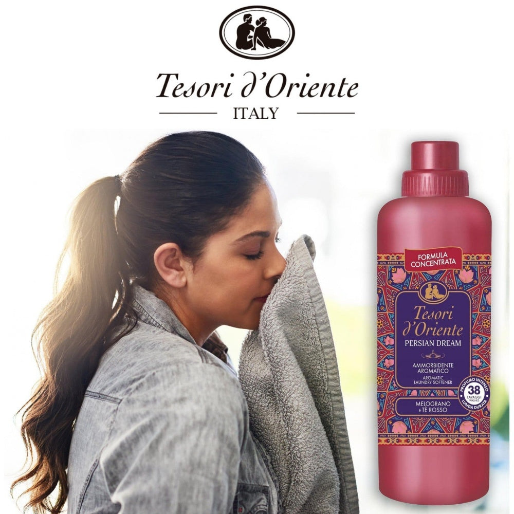 Tesori d'Oriente PERSIAN Fabric Softener, Parfumuotas Skalbinių Minkštiklis 760 ml, audinių kondicionierius, Kvapnus skalbinių minkštiklis, koncentruotas skalbinių minkštiklis, aromaterapinis skalbinių minkštiklis, ilgai išliekantis gaivus kvapas