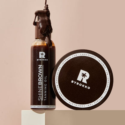 Byrokko SHINE BROWN CHOCOLATE CREAM SHINE BROWN CHOCOLATE OIL byrokko idegio aliejus idegio kremas grozioplanas.lt