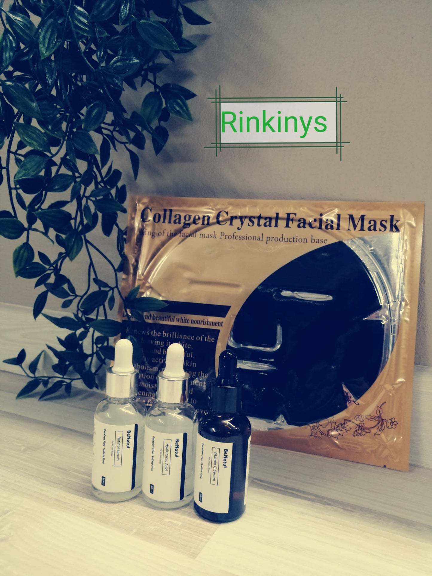 BeNatu Serumų Rinkinys ir Kolageno veido kaukė
