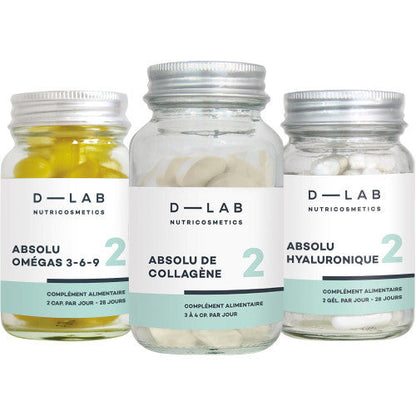 D-LAB Nutricosmetics Jeunesse-Absolue Maisto papildų kompleksas, subalansuotai mitybai ir stangriai odai Rinkinys - grozioplanas.lt