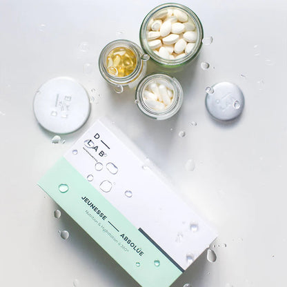 D-LAB Nutricosmetics Jeunesse-Absolue Maisto papildų kompleksas, subalansuotai mitybai ir stangriai odai Rinkinys