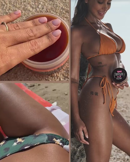 Rinkinys  Momentinio poveikio įdegio kremas (Džemas) BRONZIE Kūno aliejus greitesniam įdegiui GOLDIE Bodybite