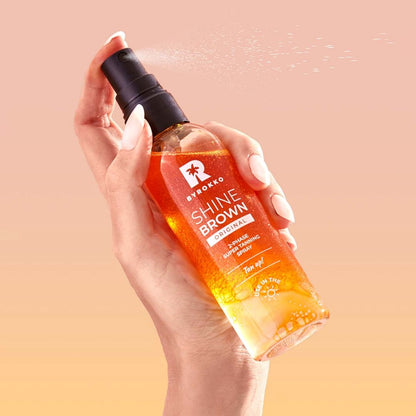 Shine Brown Two-Phase Super Tanning Spray Dvifazis įdegio purškiklis „BYROKKO™“ grozioplanas.lt
