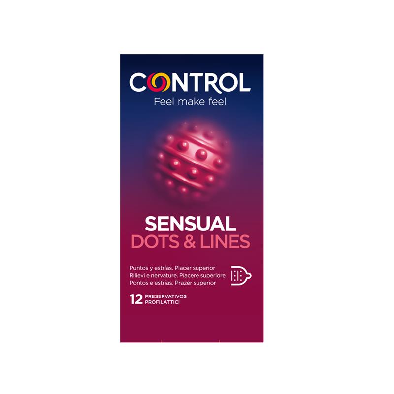 CONTROL PRESERVATIVES SENSUAL DOTS AND LINES 12 UNITS