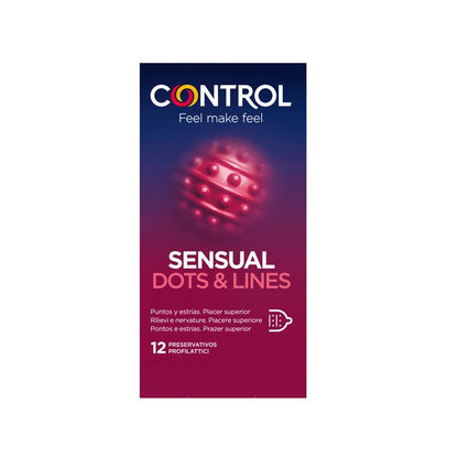 CONTROL PRESERVATIVES SENSUAL DOTS AND LINES 12 UNITS